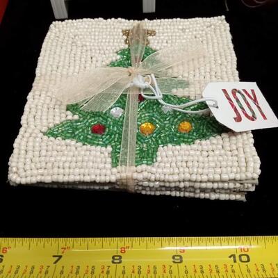 LOT 67W  STEINBACH AND OTHER ORNAMENTS, BEADED COASTERS,