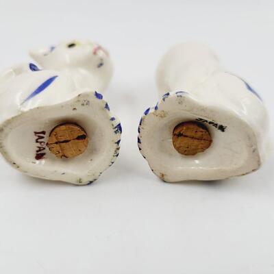 VINTAGE BLUE & WHITE KITTY SALT & PEPPER SHAKERS