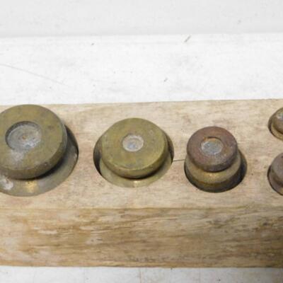 Brass Gram Calibration Weights up to 1KG in Box Holder