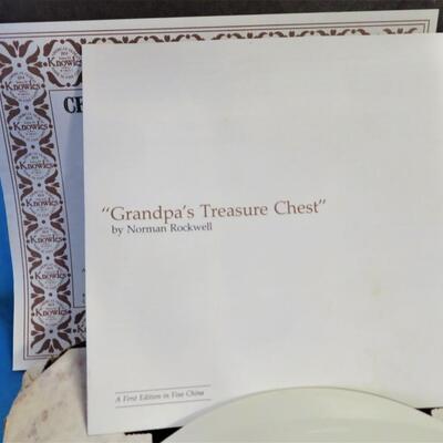1983 Grandpa's Treasure Chest by Norman Rockwell Plate Fine China # 10704 A COA, Story & BOX