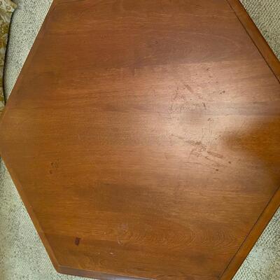 Vintage MCM wooden hexagonal table/cabinet