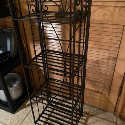 Black metal folding shelf