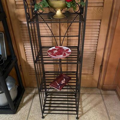 Black metal folding shelf