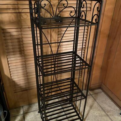 Black metal folding shelf
