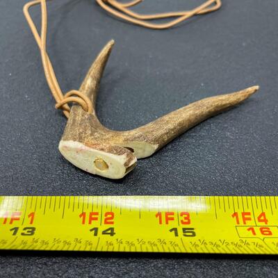DEER ANTLER NECKLACE - AND WHISTLE!