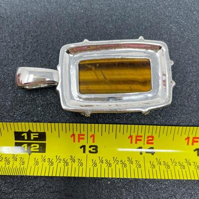 LARGE TIGER EYE PENDANT