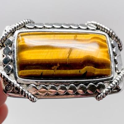 LARGE TIGER EYE PENDANT