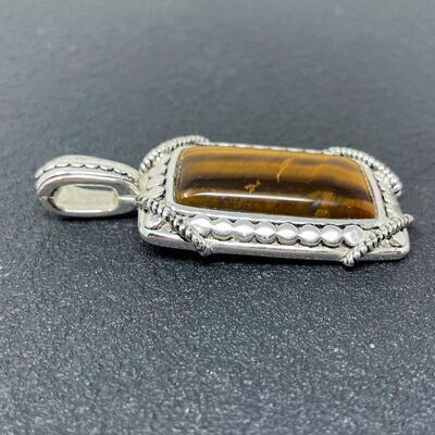 LARGE TIGER EYE PENDANT