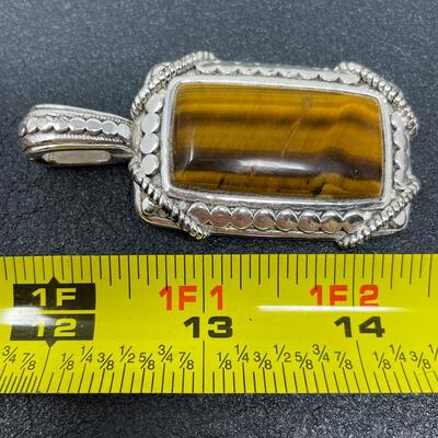 LARGE TIGER EYE PENDANT