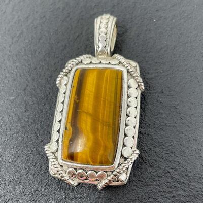 LARGE TIGER EYE PENDANT