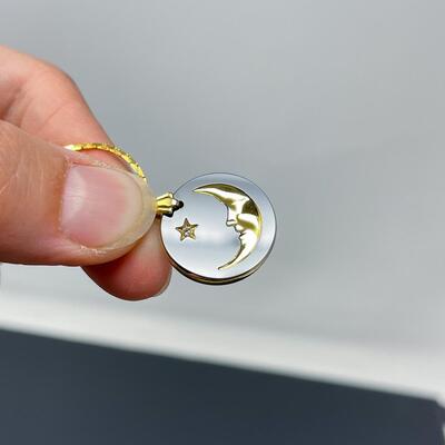 BLACK & GOLD MOON & STAR NECKLACE - KOREA