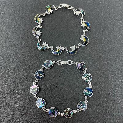 ABALONE MOON & YIN YANG BRACELETS