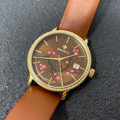 SWISS MADE â€œSWIZAâ€ CHERRY BLOSSOM WATCH - WORKS!
