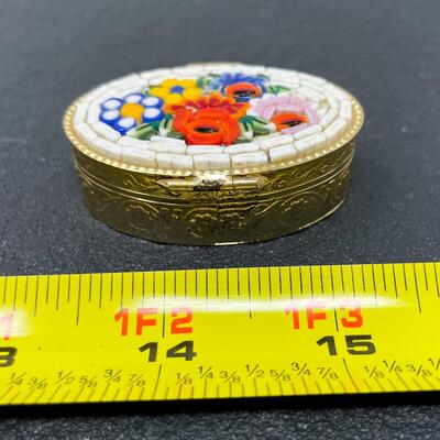 TINY MOSAIC FLORAL PILL BOX