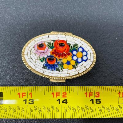 TINY MOSAIC FLORAL PILL BOX
