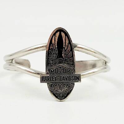 SILVER TONED HARLEY DAVIDSON BRACELET