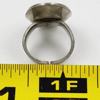VINTAGE SIGNED SILVER TONED ARTIST RING