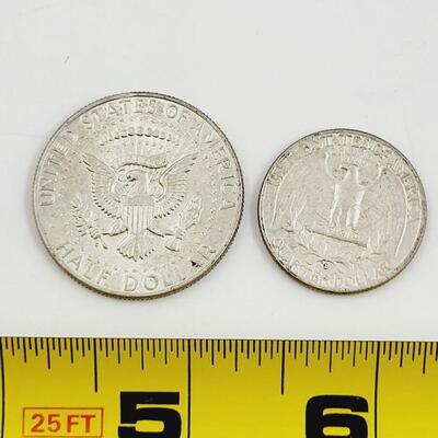 1964 90% SILVER 1/2 DOLLAR & 1963 SILVER QUARTER BUNDLE