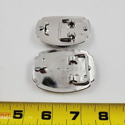 SILVER DOLLAR / STONE BELT BUCKLE #1