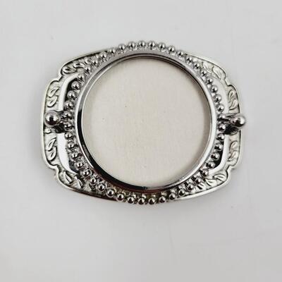 SILVER DOLLAR / STONE BELT BUCKLE #1