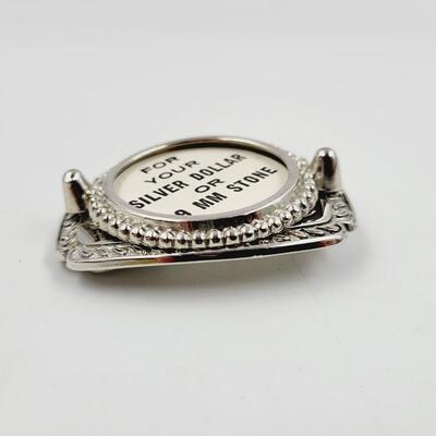 SILVER DOLLAR OR STONE BELT BUCKLE #2