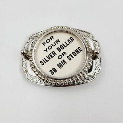 SILVER DOLLAR OR STONE BELT BUCKLE #2