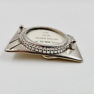 SILVER DOLLAR OR STONE BELT BUCKLE #3