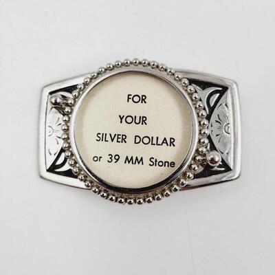 SILVER DOLLAR OR STONE DECORATIVE BELT BUCKLE #4