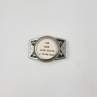 SILVER DOLLAR OR STONE DECORATIVE BELT BUCKLE #4