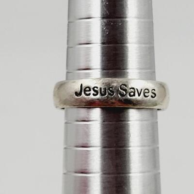 .925 JESUS SAVES SILVER RING