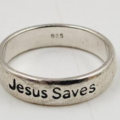 .925 JESUS SAVES SILVER RING