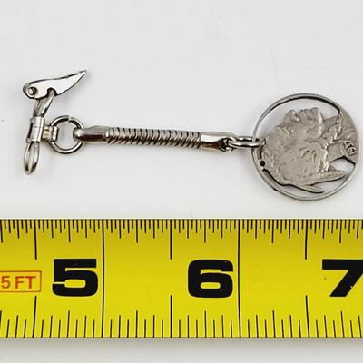 CUT 1937 BUFFALO NICKEL COIN KEYCHAIN
