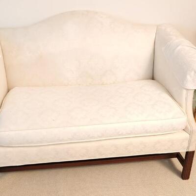 White Federal style settee 57x33x29