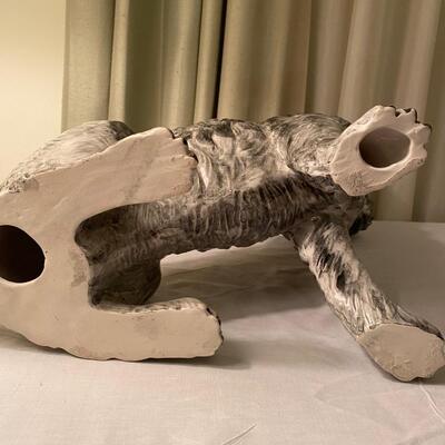 Large Schnauzer ceramic statue