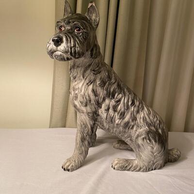 Large Schnauzer ceramic statue