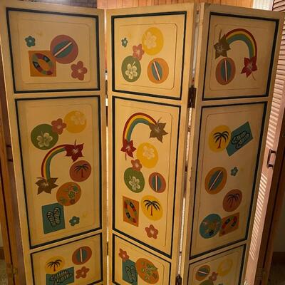Handpainted folding screen