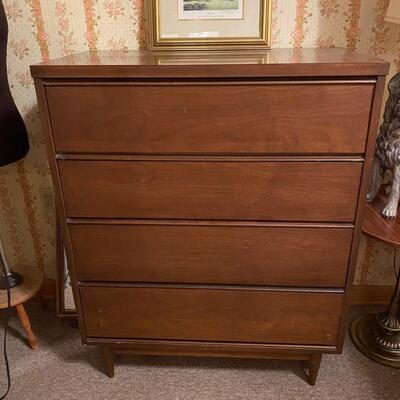 MCM wooden chest of drawers with a laminated top