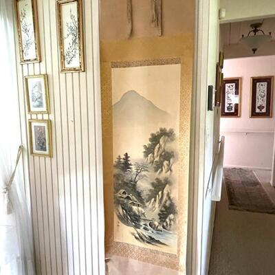 Lot 36 Vintage Scenic Japanese Scroll Wall Hanging Signed