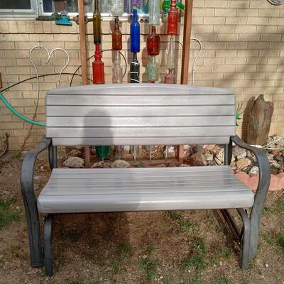 LOT 70  LIFETIME OUTDOOR BENCH GLIDER