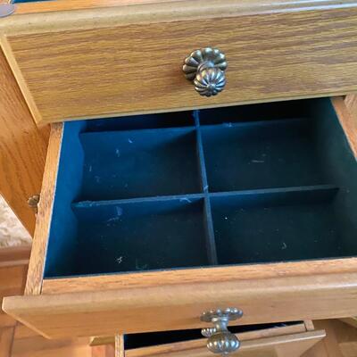 5-drawer & 2 door jewelry armoire, velvet lined - see details