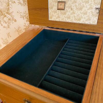 5-drawer & 2 door jewelry armoire, velvet lined - see details