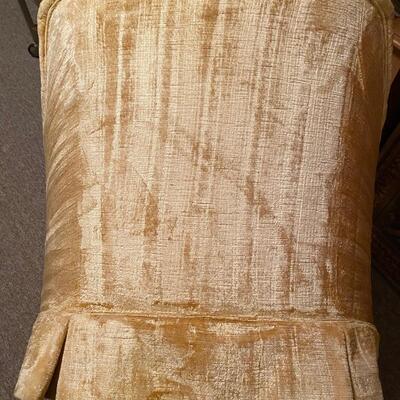 MCM gold velour upholstered chair by Drexel