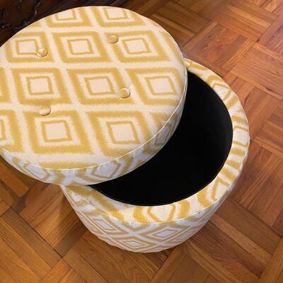 Upholstered ottoman with storage