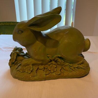 Green bunny figurine
