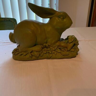 Green bunny figurine
