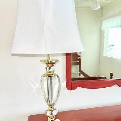 Lot 71 Brass & Crystal Table Lamp with Silk Shade 29