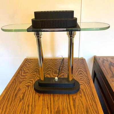 Lot 102 Modern Desk Lamp Halogen Glass & Metal 15