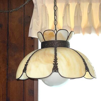 Lot 110 Reproduction Tiffany Style Hanging Lamp Swag Chain