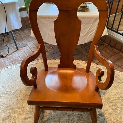 Solid maple vintage rocking chair