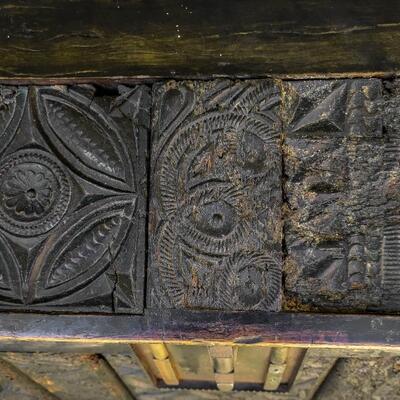 Antique 18th Century Dowry Trunk Hand Carved